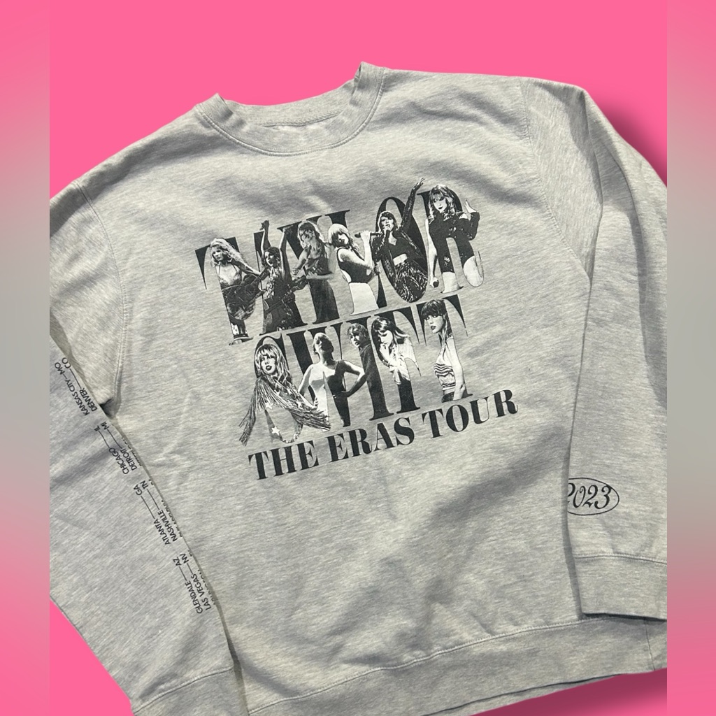 Taylor Swift The Eras Tour 2023 Sweatshirt Gray Music Concert